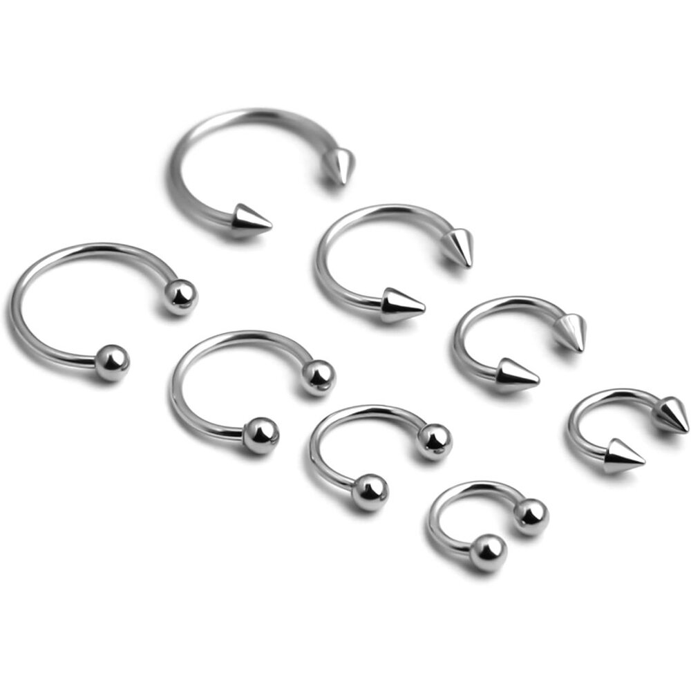 Versatile Surgical Steel 16g Horseshoe Rings For Septum Lip Eyebrow Piercings